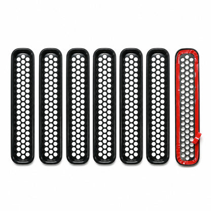 ETL INDUSTRIES Grill Inserts for Jeep TJ 1997-2006 – 7Pcs Honeycomb Grille Guards, Black