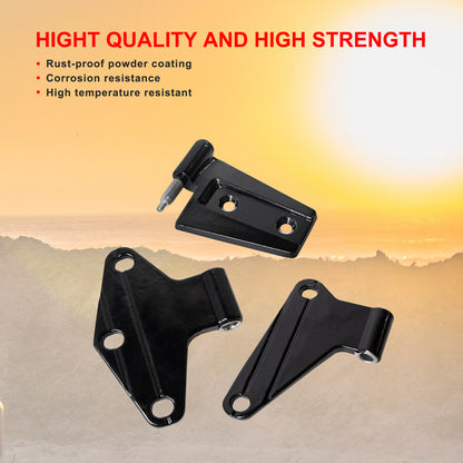 Door Hinge Kit for Jeep Wrangler JK/JKU 2007-2018 – 8Pcs Interior & Exterior Hinges (2-Door, Black)