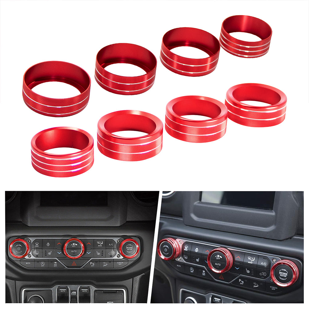 ETL INDUSTRIES Air Conditioner Switch Knob Cover Headlight Knob Cover AC Button Trims for Jeep Wrangler 2018-2023 JL JLU & 2020-2023 Gladiator