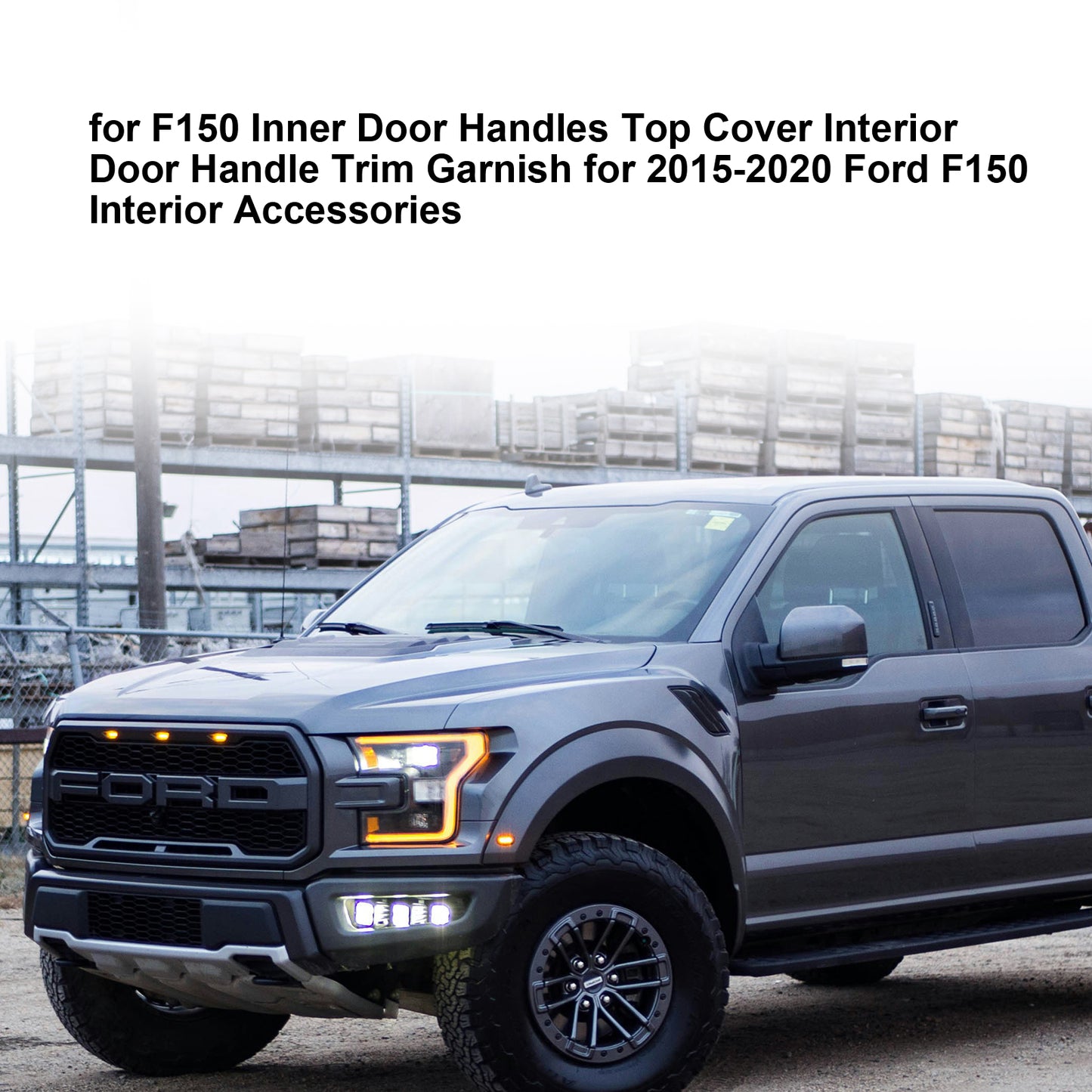 ETL INDUSTRIES Interior Door Handle Cover Set with Door Panel Cover for Ford F150 2015-2020, 8 PCS