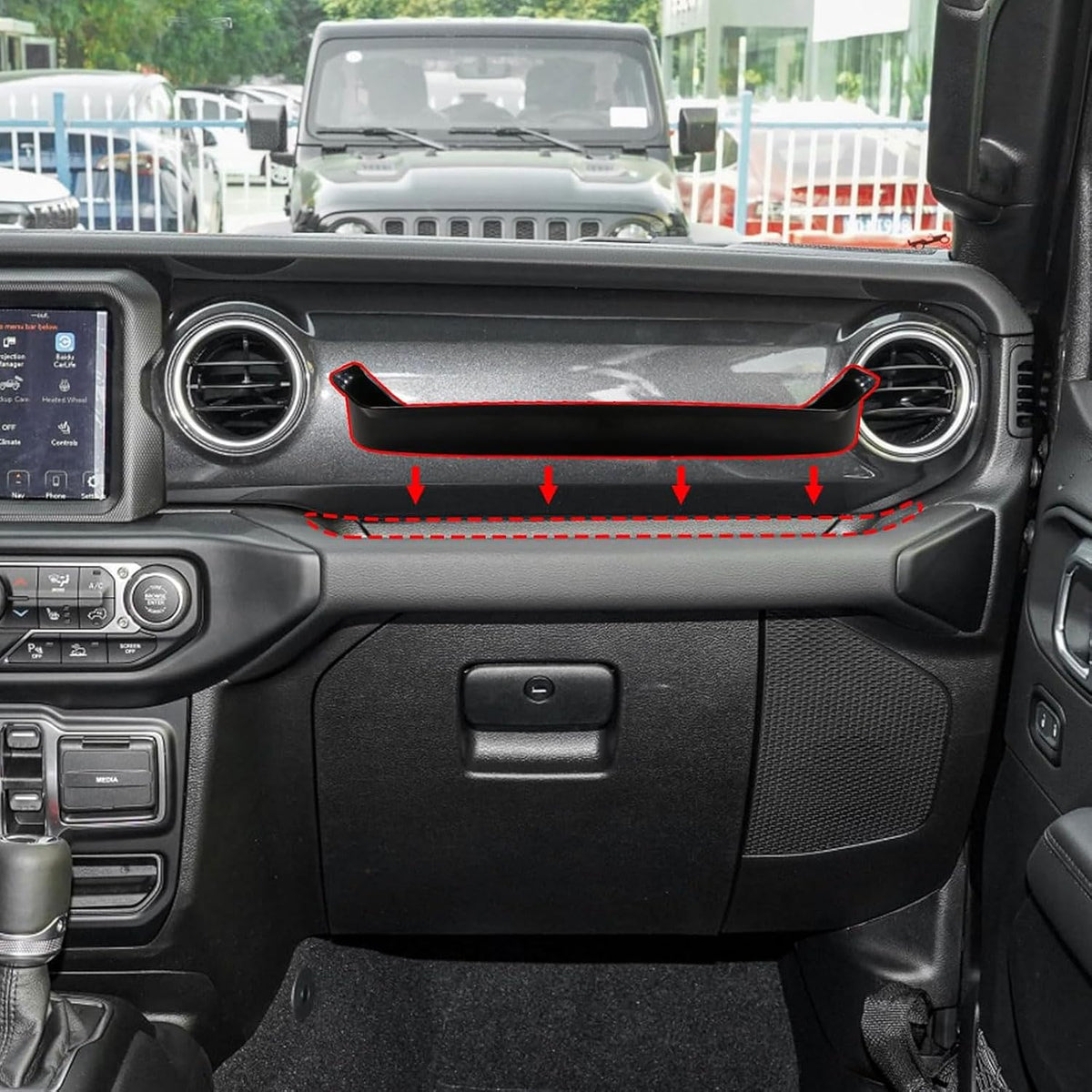 4PCS Center Console Organizer Kit for Jeep Wrangler JL/JLU 2018–2023 & Gladiator JT 2020–2023