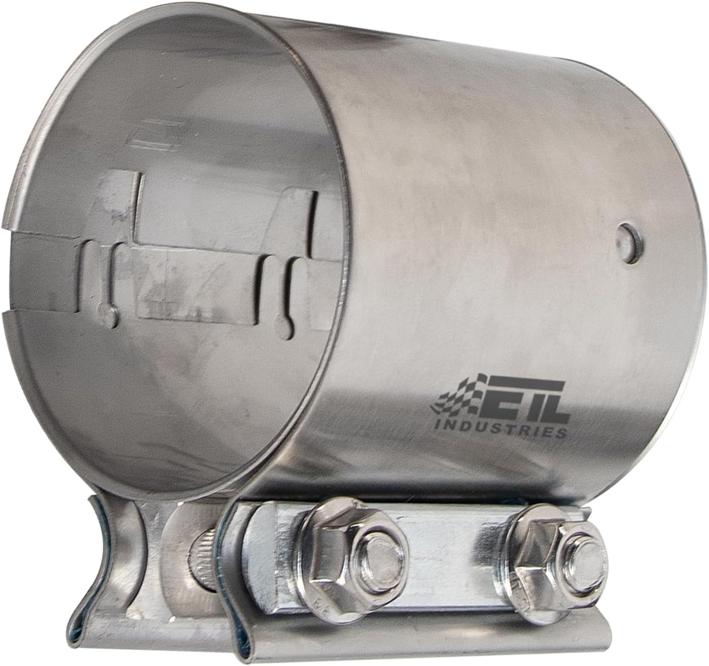 ETL INDUSTRIES 2.5 Inch Exhaust Clamp, Butt Joint Clamp Sleeve Coupler 304 Stainless Steel, 2 Pcs