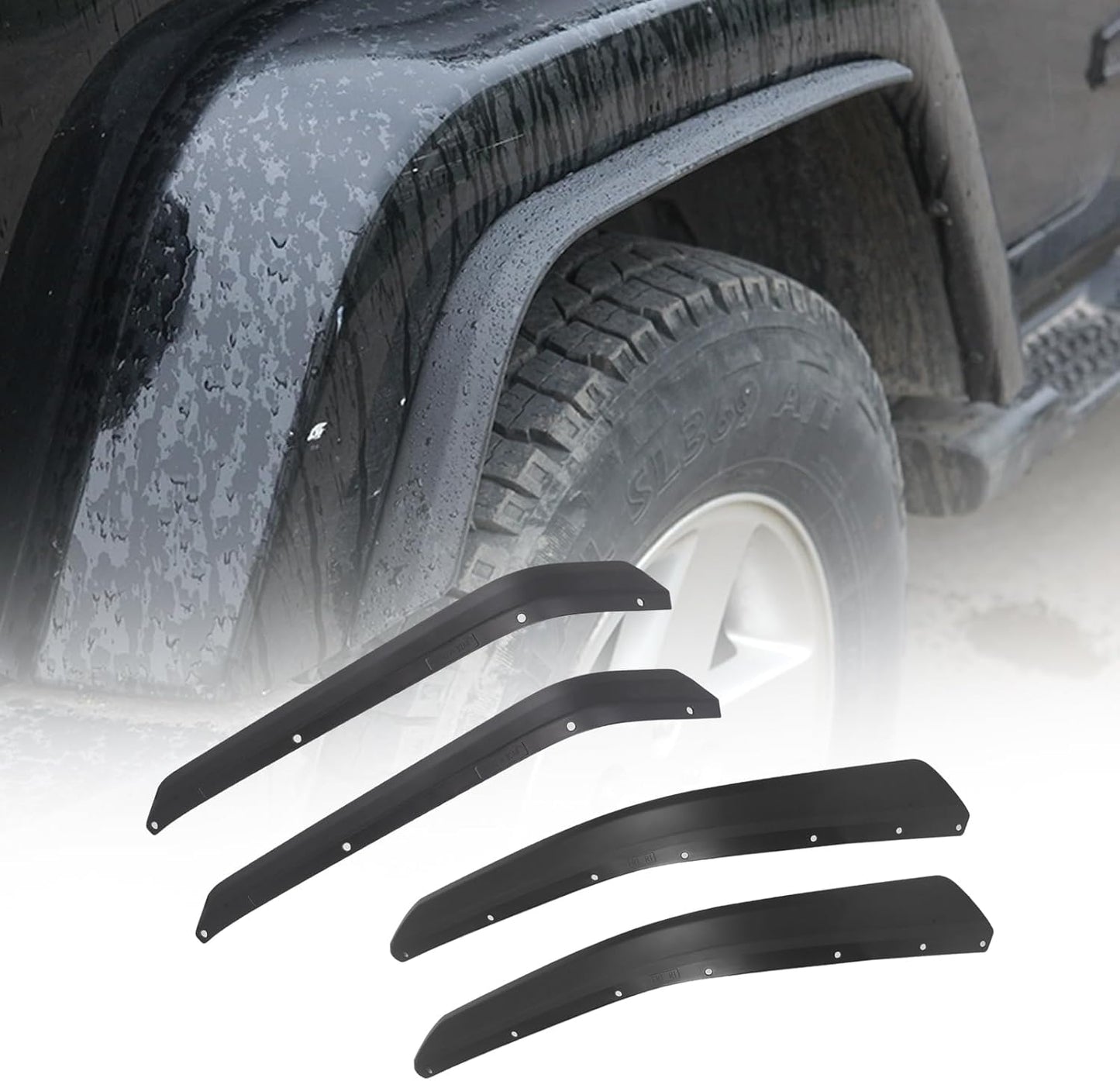 ETL INDUSTRIES Fender Flare Extensions for Jeep Wrangler JK JKU 2007-2018 – Factory Widened, Impact Resistant ABS Plastic (4Pcs Set)