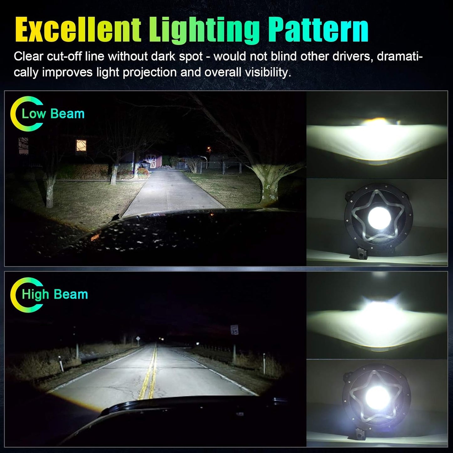 9 Inch Headlight RGB Halo Led Round with Amber Turn Signal,Star Shape Chasing Headlights Compatible with Gladiator JT 2018-2020 Wrangler JL JLU Sahara Rubicon