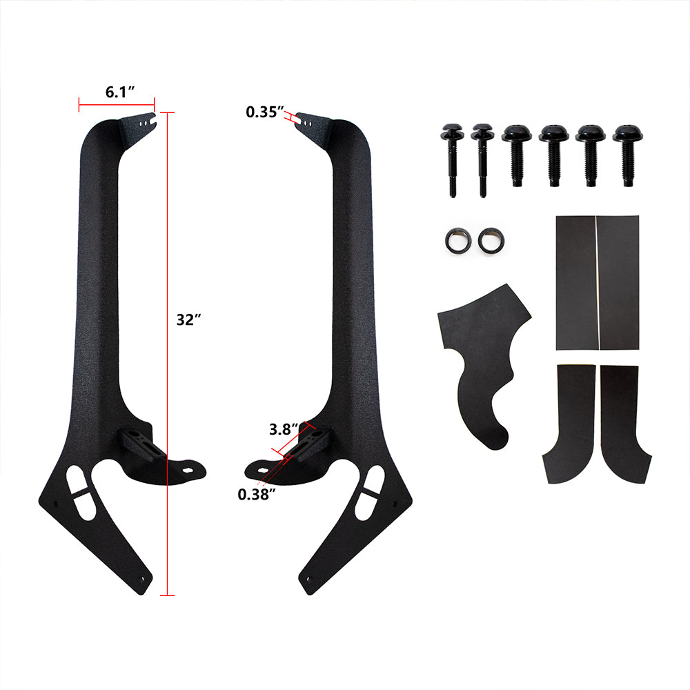 ETL Industries 52” Light Bar Windshield Frame A-Pillar Light Pods Mounting Bracket for 2018-2024 Jeep Wrangler JL JLU Gladiator JT