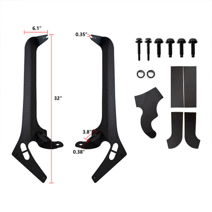 ETL Industries 52” Light Bar Windshield Frame A-Pillar Light Pods Mounting Bracket for 2018-2024 Jeep Wrangler JL JLU Gladiator JT