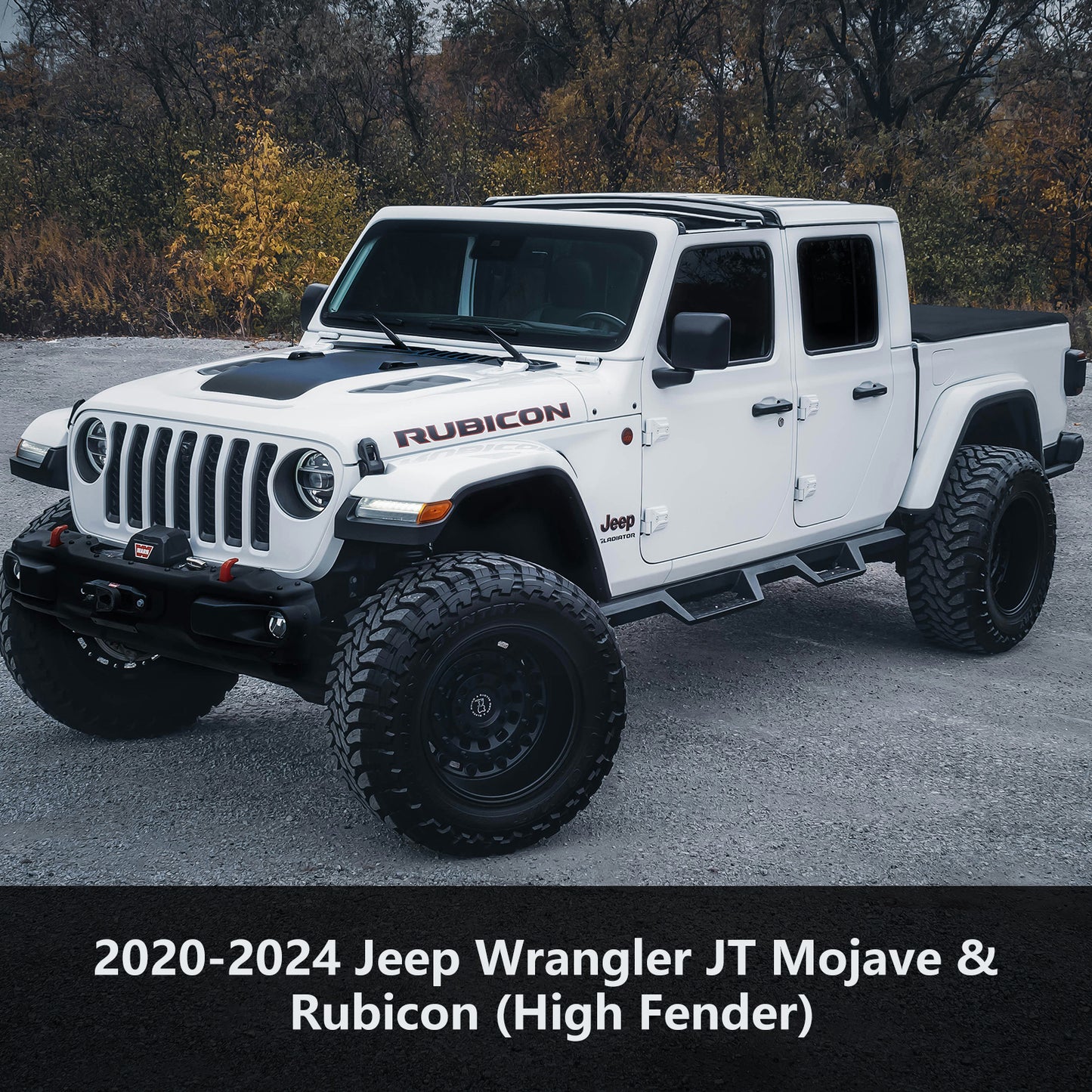 ETL INDUSTRIES Front & Rear Fender Flares Extensions Set for 2020-2024 Jeep Wrangler JT Mojave & Rubicon(Fit for JT High Fender)