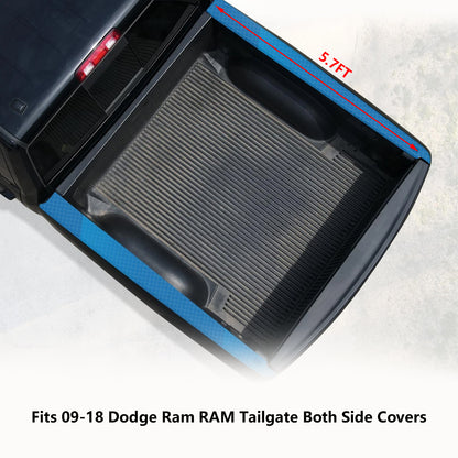 ETL INDUSTRIES Truck Bed Side Rail Caps for Dodge Ram 1500, 5.7ft Bedrails Protectors with Stake Holes, 2009-2018 Models, 5.7' Bed