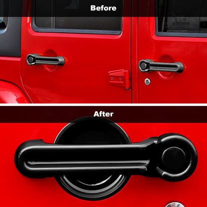 ETL INDUSTRIES 15PCS Door Handle Inserts Cover Kit & Tailgate Handle Cover & Door Handle Recess Guards for Jeep Wrangler JK JKU 2007-2017 Black Exterior Accessories