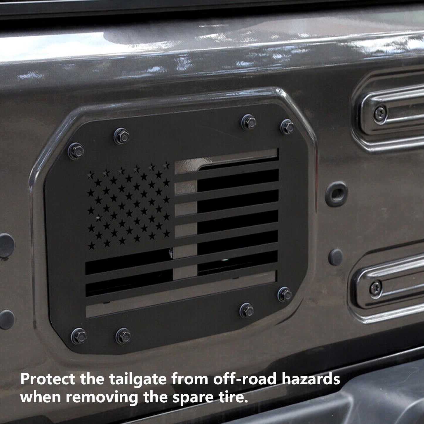 ETL INDUSTRIES Spare Tire Carrier Delete Plate Cover Exterior Accessories Compatible with Jeep Wrangler JL JLU 2018-2023