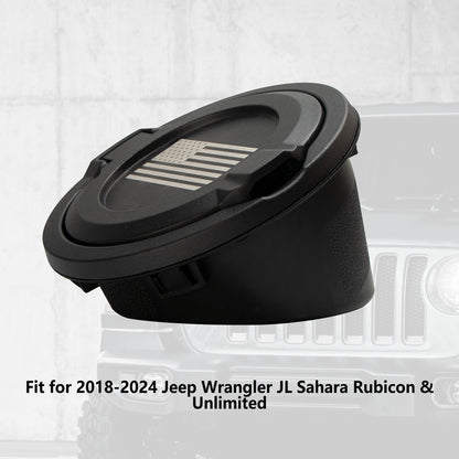 ETL INDUSTRIES Gas Tank Cap Cover American flag Fuel Filler Door for Jeep Wrangler 2018-2024 JL & Unlimited
