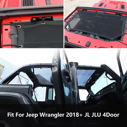 ETL INDUSTRIES Mesh Sunshade Bikini Top for Jeep Wrangler 2018-2024 JL Unlimited 4 Door Soft Top Cover UV Sun Protection Sun Shade Roof, Front & Rear (JL (Front & Rear))