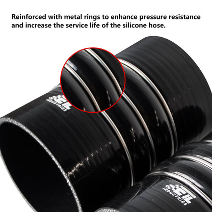 ETL INDUSTRIES 2PCS Silicone CAC Charge Air Cooler Hump Hose Boot Set 3IH ID, 6IH Length 4-Ply Reinforced Universal Silicone Cac Hose with Stainless Steel Clamp