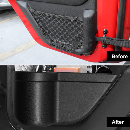 ETL INDUSTRIES Door Storage Pockets for Jeep JK 2007-2018 – 4PCS Front & Rear Organizer Tray Set