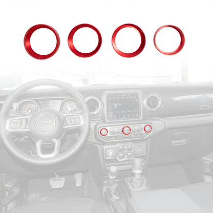 ETL INDUSTRIES Air Conditioner Switch Knob Cover Headlight Knob Cover AC Button Trims for Jeep Wrangler 2018-2023 JL JLU & 2020-2023 Gladiator