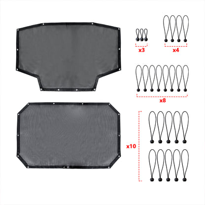 ETL INDUSTRIES Mesh Sunshade Bikini Top for Jeep Wrangler JK Unlimited 2007-2018 4 Door Soft Top Cover UV Sun Protection Sun Shade Roof, Front & Rear