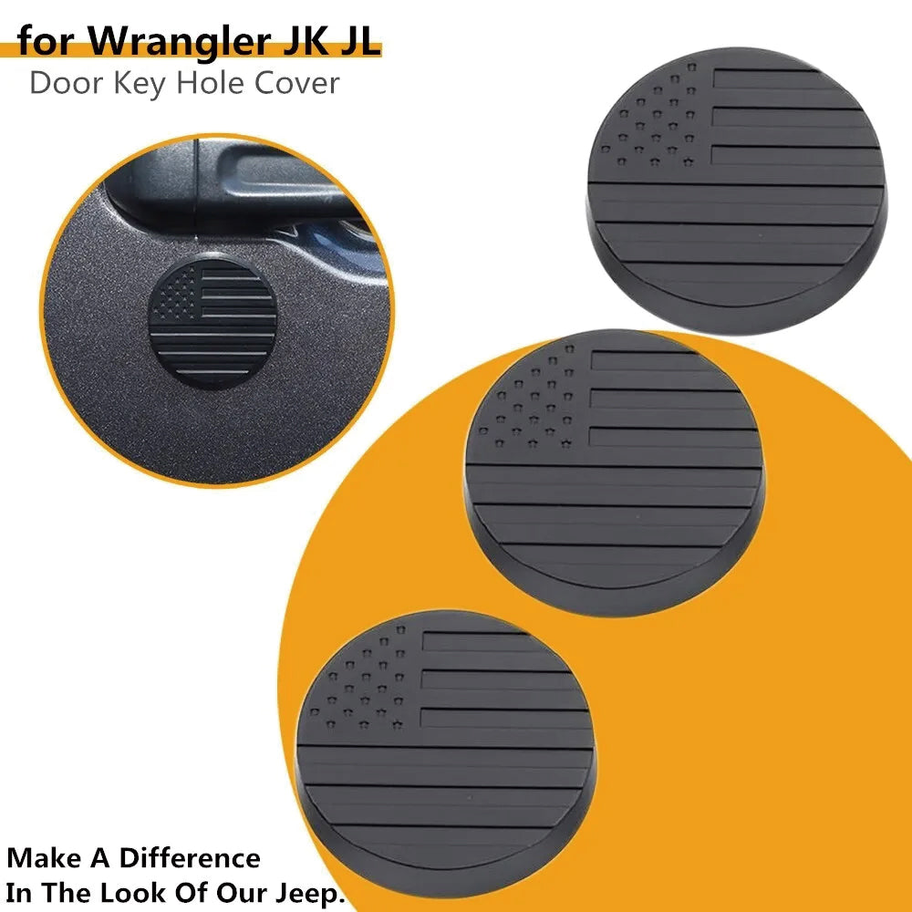 ETL INDUSTRIES Keyhole Covers Door Lock Protection for Jeep Wrangler TJ JK JL Gladiator JT 1997-2024 Exterior Accessories