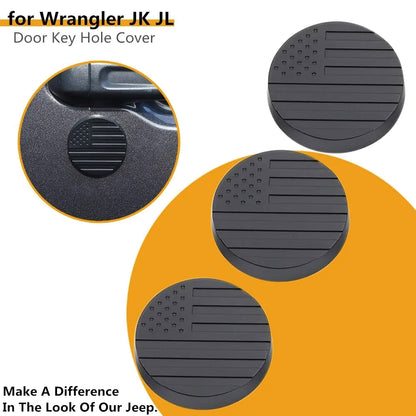 ETL INDUSTRIES Keyhole Covers Door Lock Protection for Jeep Wrangler TJ JK JL Gladiator JT 1997-2024 Exterior Accessories