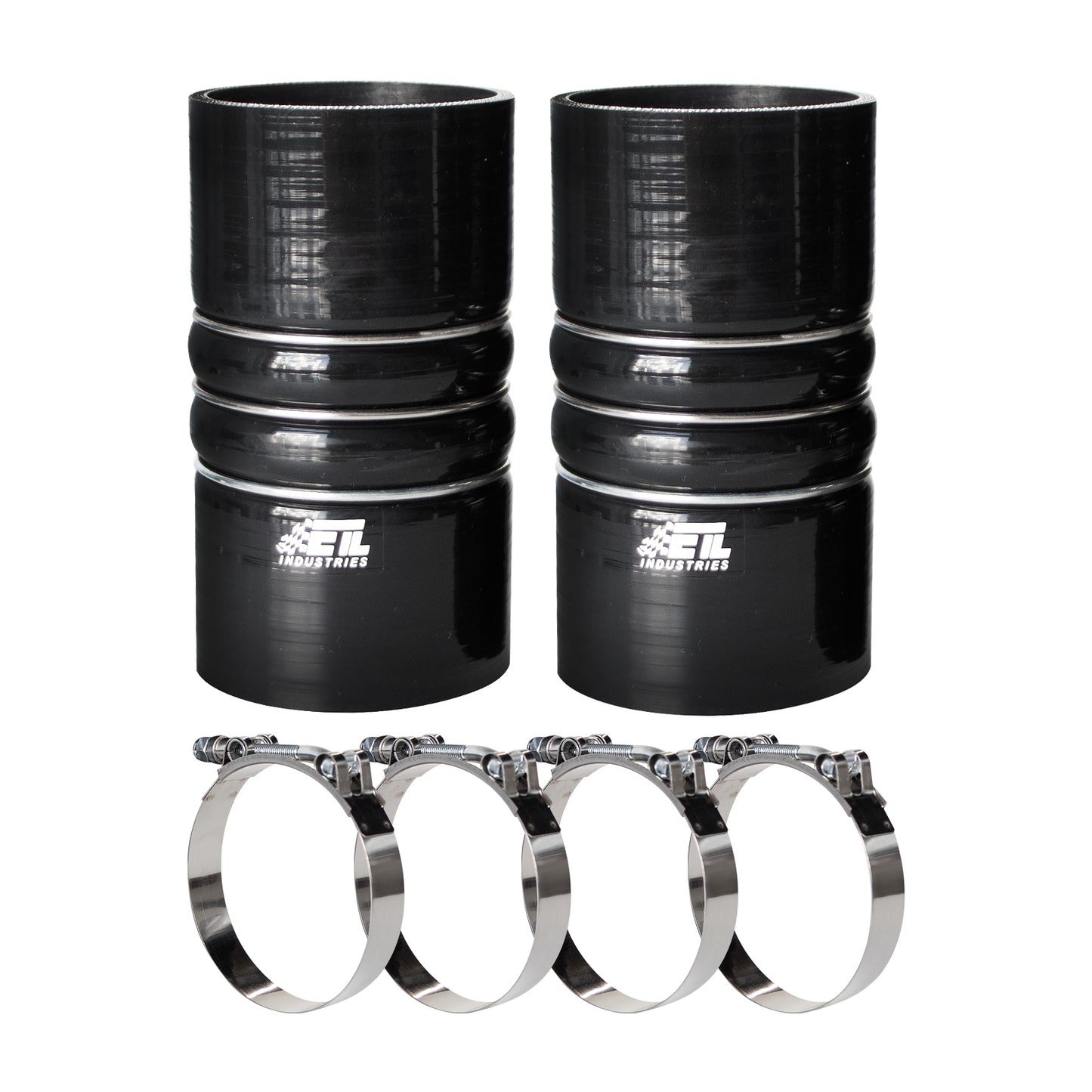 ETL INDUSTRIES 3IH X 6IH Silicone CAC Charge Air Cooler Hump Hose Boot Set, 4-Ply Reinforced Universal Silicone Cac Hose with Stainless Steel Clamp