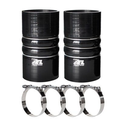 ETL INDUSTRIES 3IH X 6IH Silicone CAC Charge Air Cooler Hump Hose Boot Set, 4-Ply Reinforced Universal Silicone Cac Hose with Stainless Steel Clamp