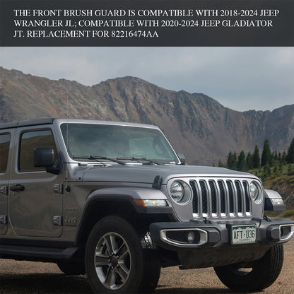 ETL INDUSTRIES Brush Guard for Jeep JL/JT 2018+ – Steel Grille Guard, Factory Steel Bumper Only