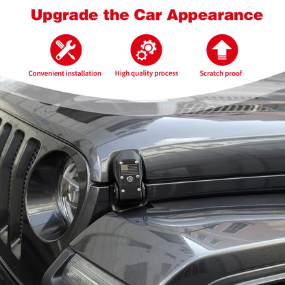 ETL INDUSTRIES Locking Hood Latches with Keys for 2018-2024 Jeep Wrangler JL/Gladiator JT Hood Latch Cover Catch Buckle Lock Kit with USA Flag