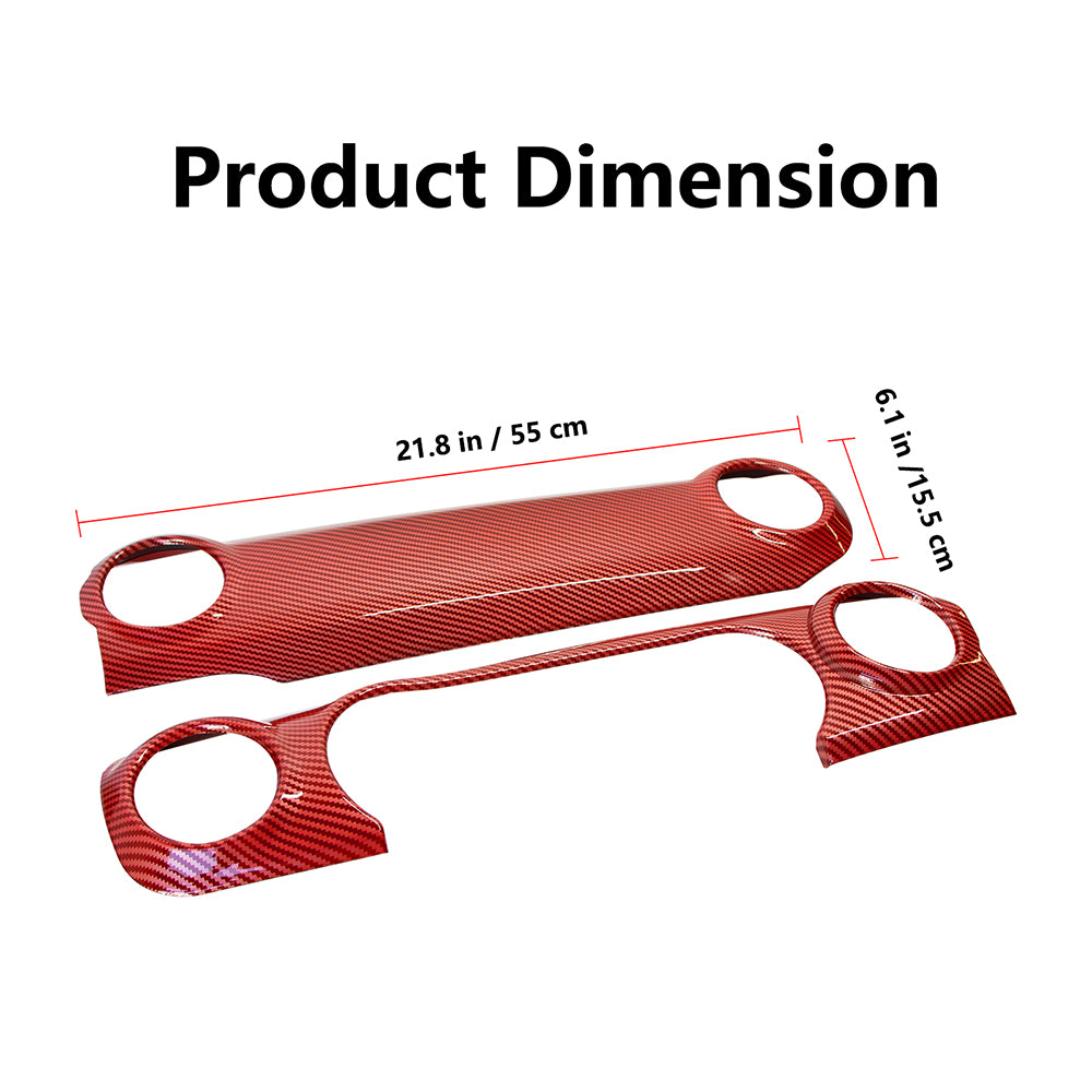 ETL INDUSTRIES Center Console Trim Dashboard Panel Cover for Jeep Wrangler JL JLU & Gladiator JT 2018-2023 Decorative Interior Accessories (Red)