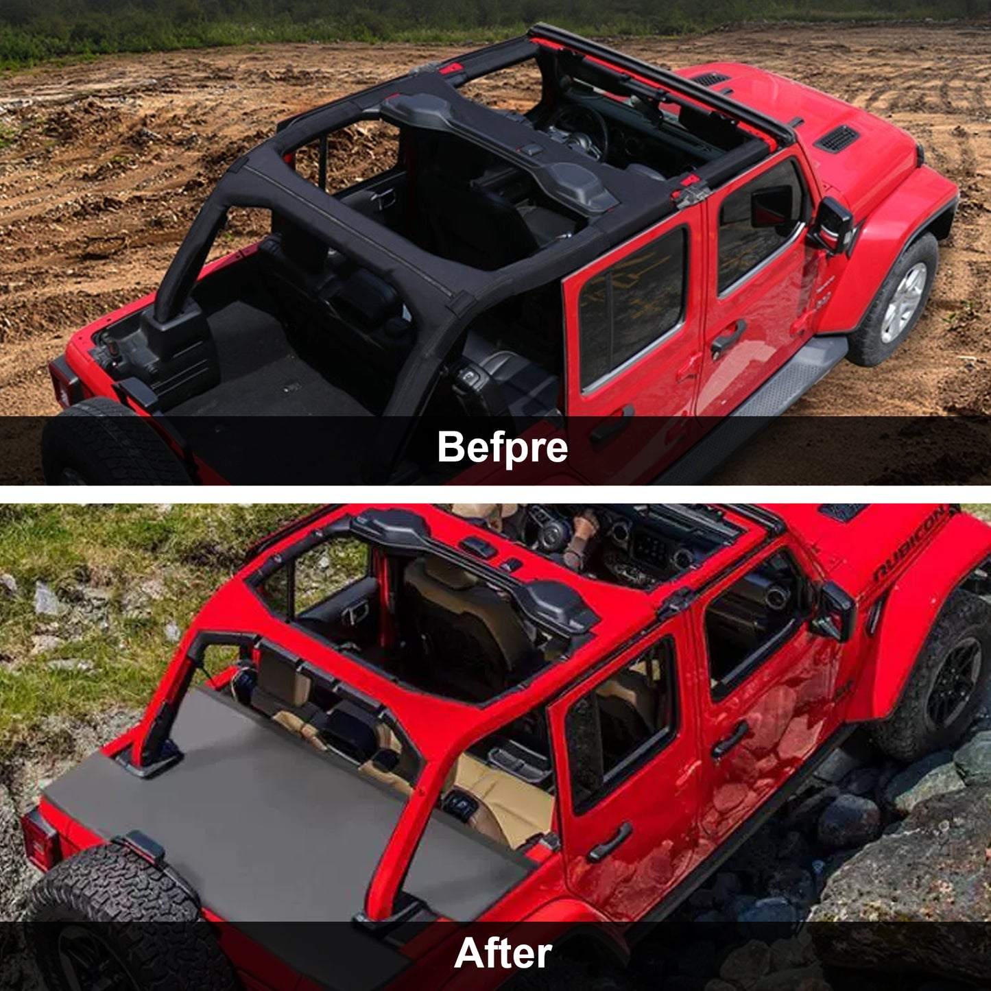 ETL INDUSTRIES Tonneau Cover Trunk Rear Cargo Vinyl Cover Tailgate Ton Cover for Jeep Wrangler JL JLU Unlimited 2018-2024 4 Door