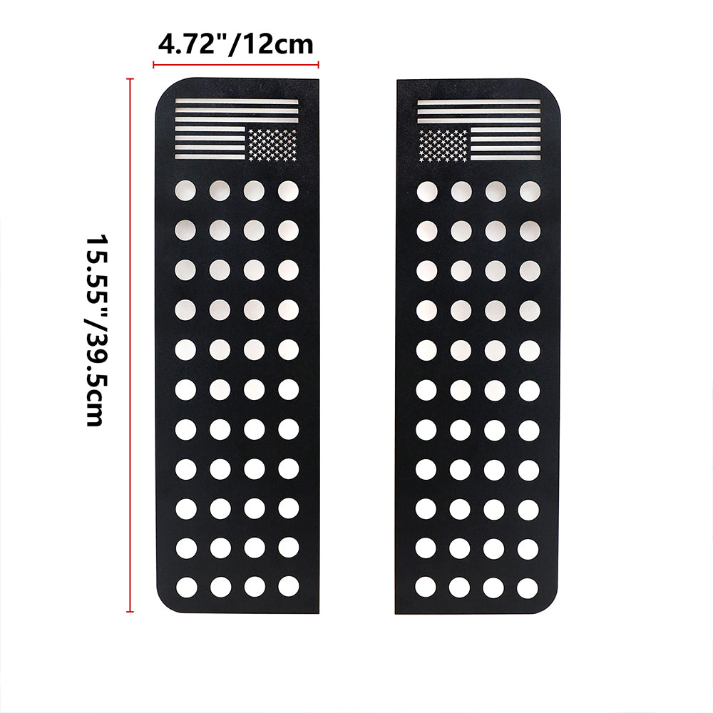 ETL INDUSTRIES Window Decals Aluminum Alloy Rear Door Glass Panel Cover for 2007-2017 Jeep Wrangler JK JKU (American Flag)