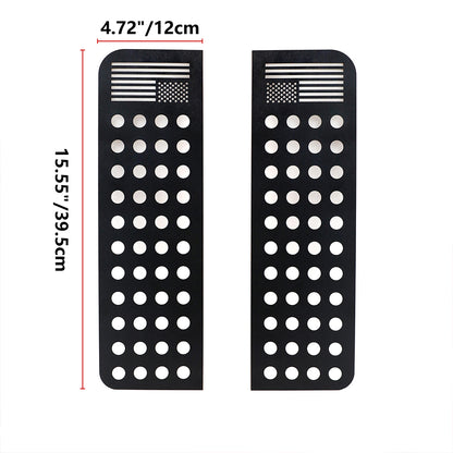 ETL INDUSTRIES Window Decals Aluminum Alloy Rear Door Glass Panel Cover for 2007-2017 Jeep Wrangler JK JKU (American Flag)