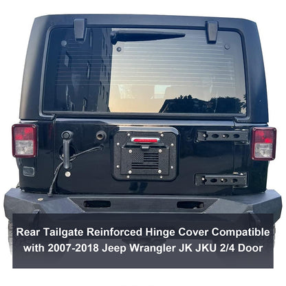 ETL INDUSTRIES Tailgate Hinge Set Steel Reinforced Heavy Duty Rear Door Hinges Tail Gate Hinge Cover Bracket Fits 2007-2018 for Jeep Wrangler JK JKU Unlimited 2/4 Door