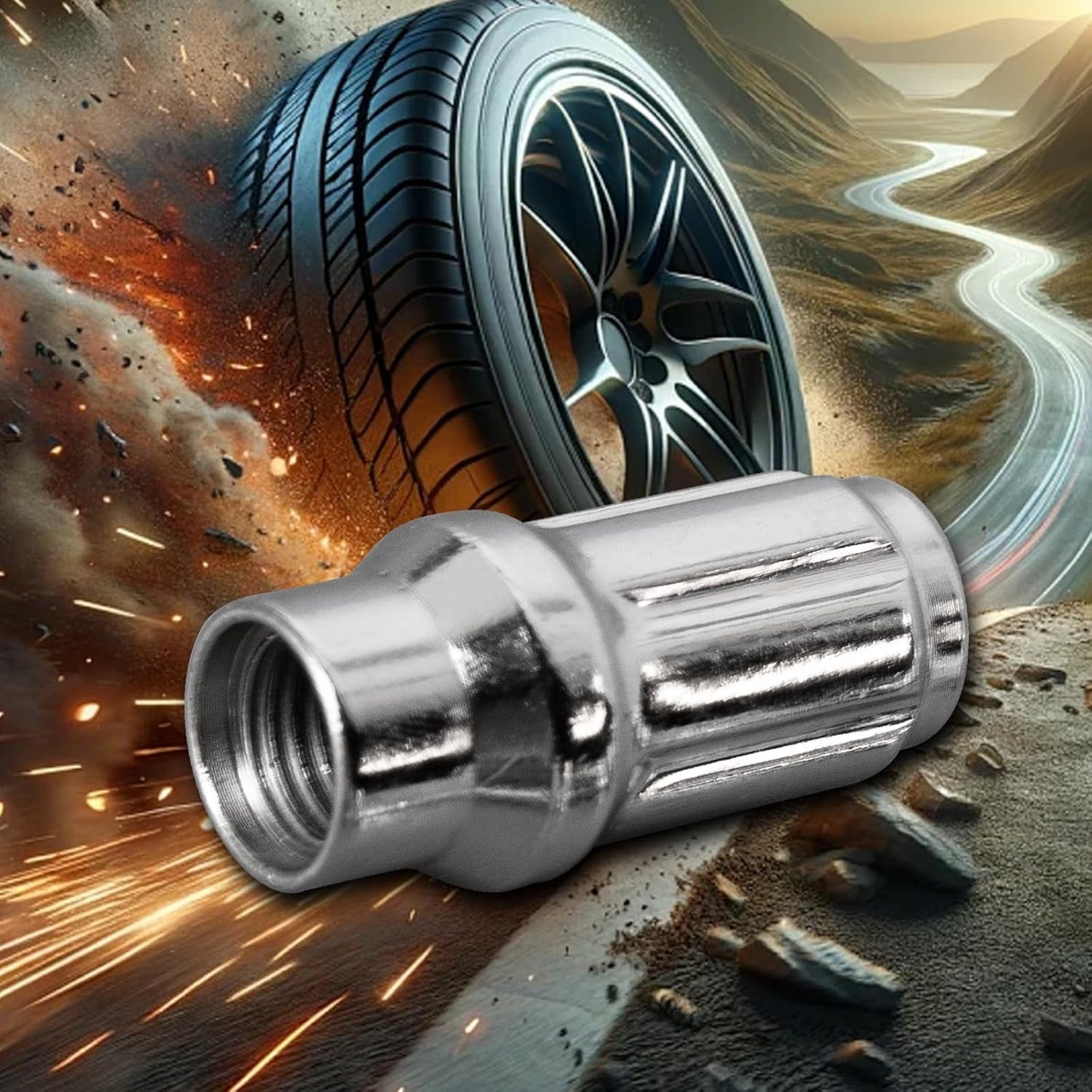 ETL INDUSTRIES M12x1.5 Spline Lug Nuts for Toyota Tacoma 4Runner – 24 Pcs Extended Closed End, 60° Cone, with Socket Key