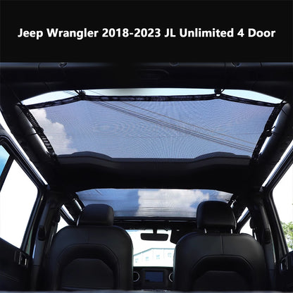 ETL INDUSTRIES Mesh Sunshade Bikini Top for Jeep Wrangler 2018-2024 JL Unlimited 4 Door Soft Top Cover UV Sun Protection Sun Shade Roof, Front & Rear (Classic)