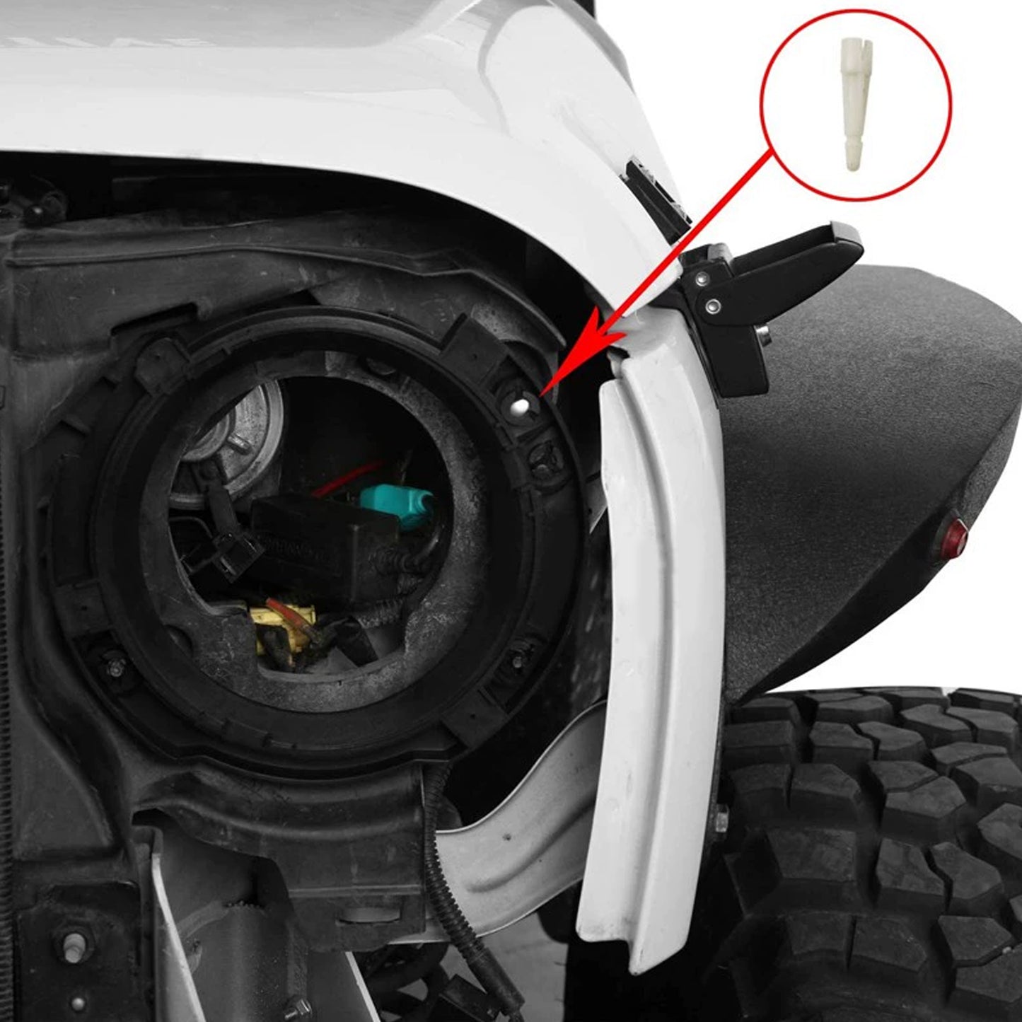 ETL INDUSTRIES 7 Inch Headlight Mounting Bracket Assembly Set with Round Headlight Metal Ring for 2007-2017 Jeep Wrangler JK