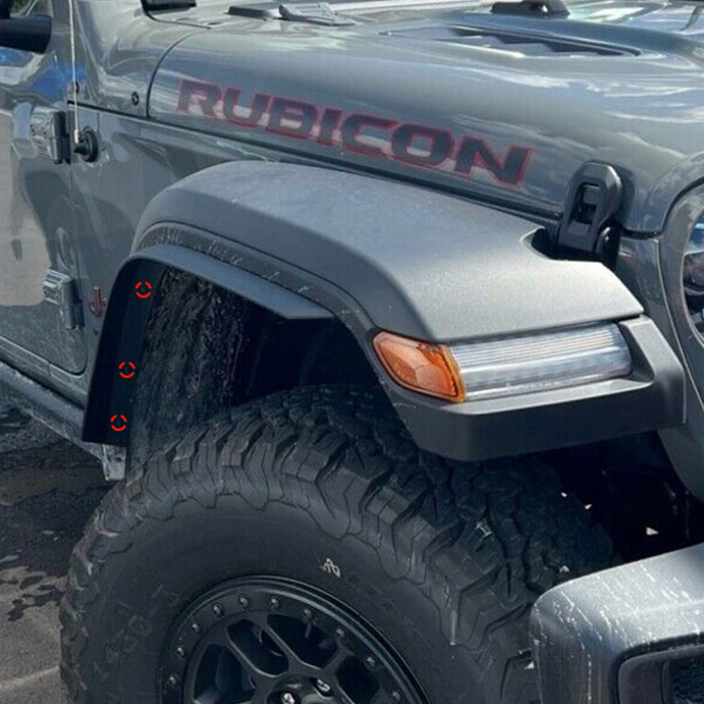 ETL INDUSTRIES Front & Rear Fender Flares Extensions Set Fits 2018-2024 for Jeep Wrangler JL JLU Unlimited Rubicon 2/4 Doors Wheel Fender Liner (Fit High Clearance Fender Flares)