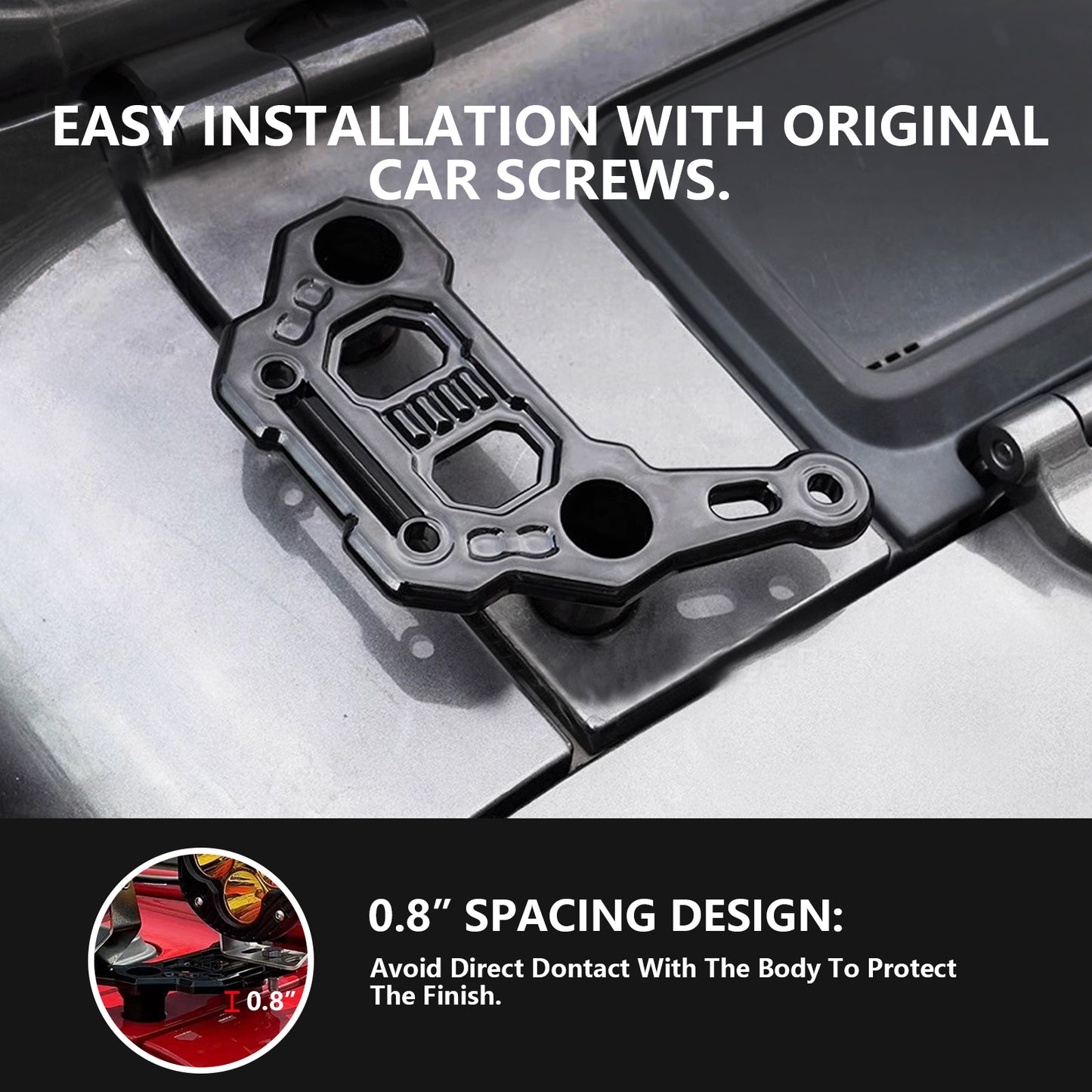 ETL INDUSTRIES Dual Light Hood Mounting Brackets, A-Pillar LED Fog Ditch Light Pod Brackets for 2018-2024 Jeep Wrangler JL JLU Gladiator JT