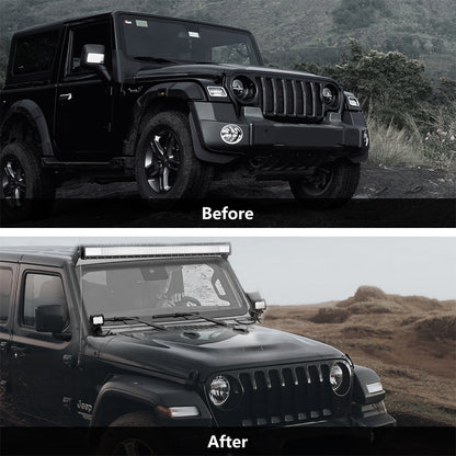 ETL Industries 52” Light Bar Windshield Frame A-Pillar Light Pods Mounting Bracket for 2018-2024 Jeep Wrangler JL JLU Gladiator JT