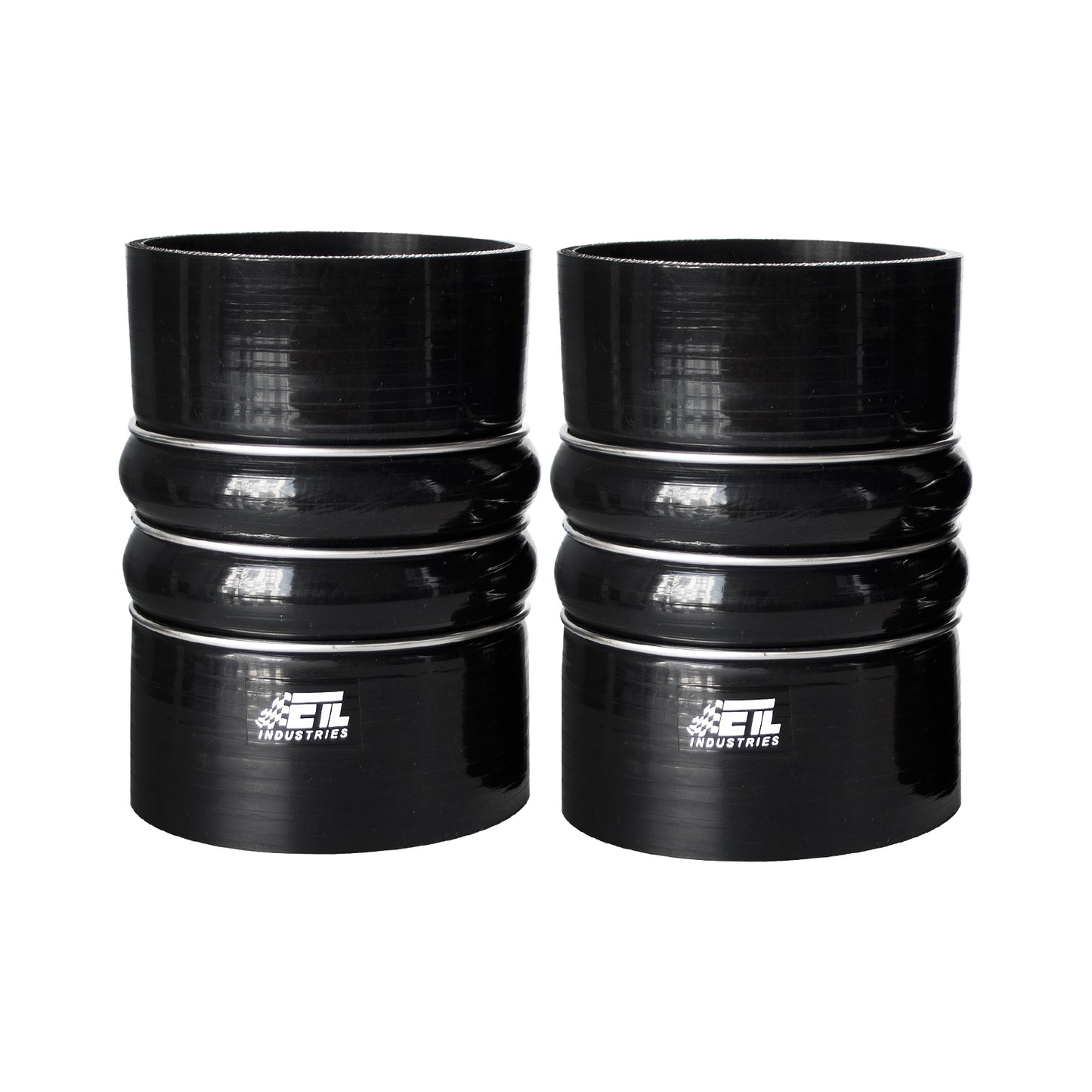 ETL INDUSTRIES 2PCS Silicone CAC Charge Air Cooler Hump Hose Boot Set 3IH ID, 6IH Length 4-Ply Reinforced Universal Silicone Cac Hose with Stainless Steel Clamp