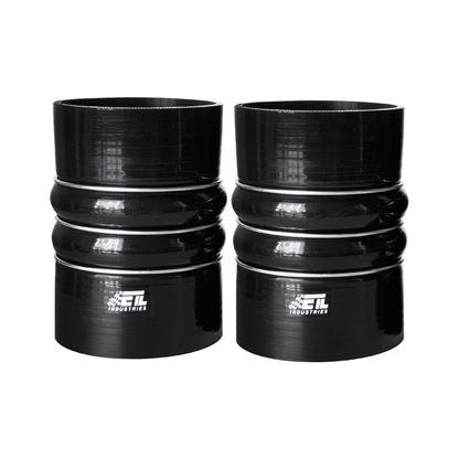 ETL INDUSTRIES 2PCS Silicone CAC Charge Air Cooler Hump Hose Boot Set 3IH ID, 6IH Length 4-Ply Reinforced Universal Silicone Cac Hose with Stainless Steel Clamp