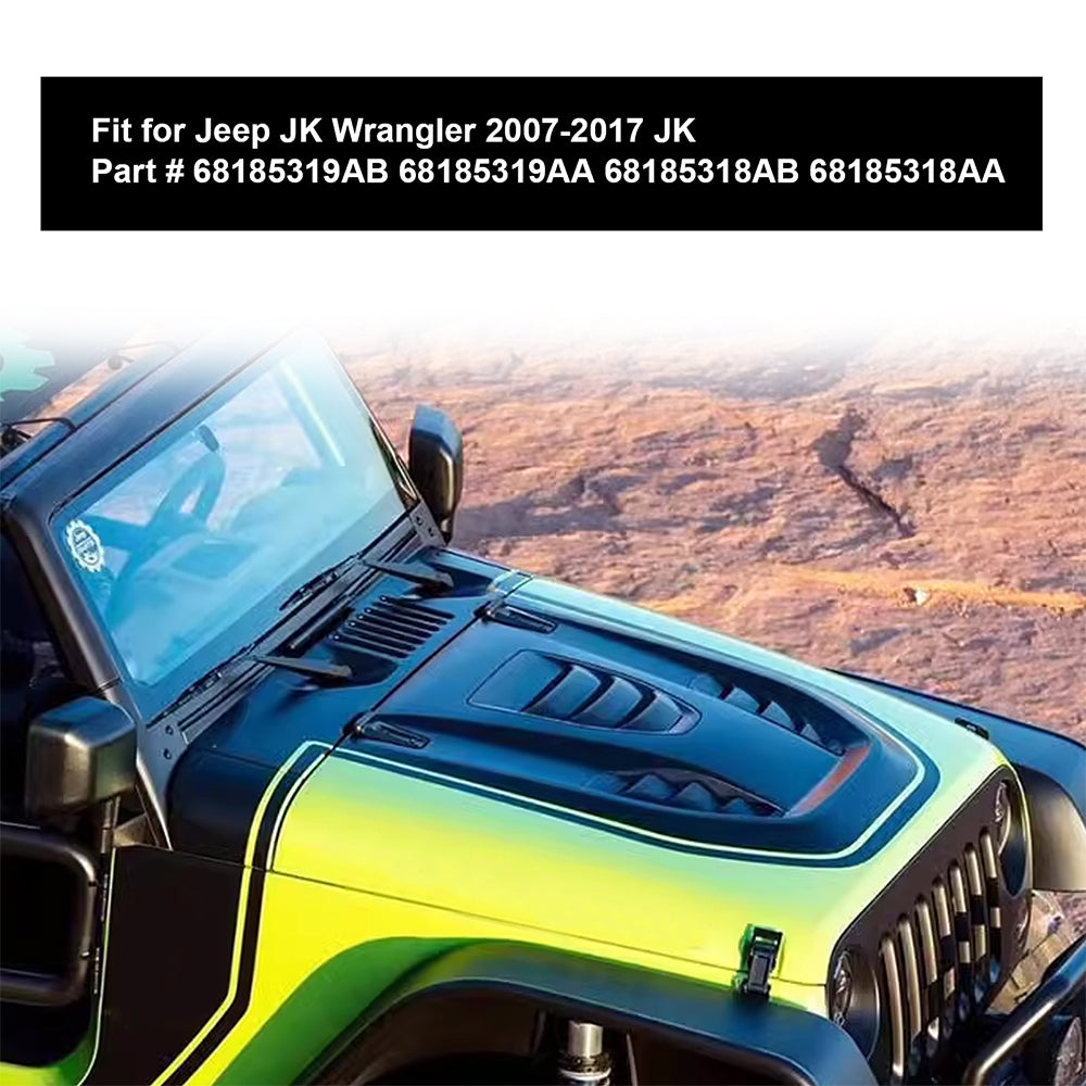 ETL INDUSTRIES Hood Vent Cover Exterior Accessories for 2007-2018 Jeep Wrangler JK JKU
