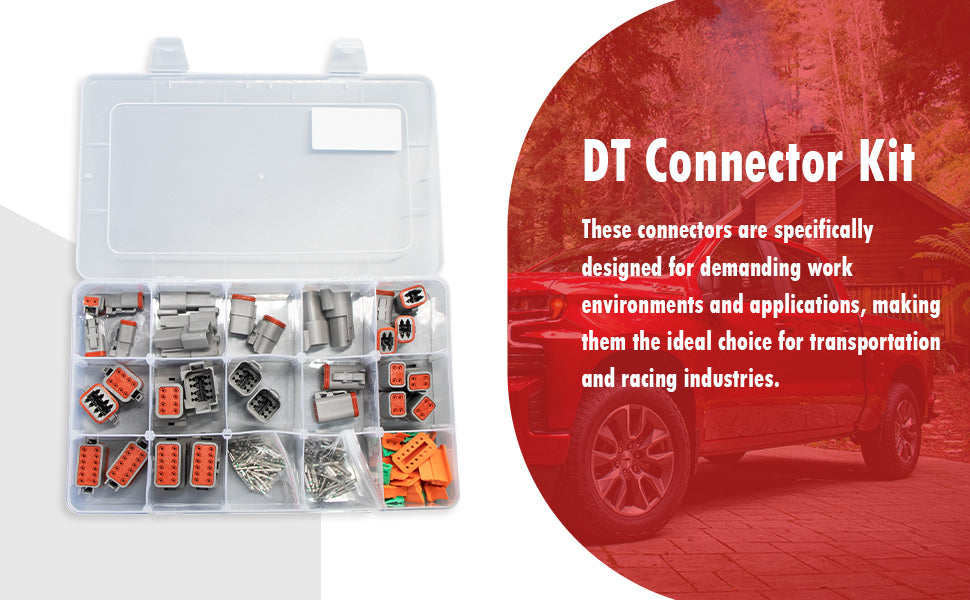 238PCS Deutsch DT Connector Waterproofing Kit – 2-12 Pin, 82 Pairs Size 16 Solid Contacts (ST6317)