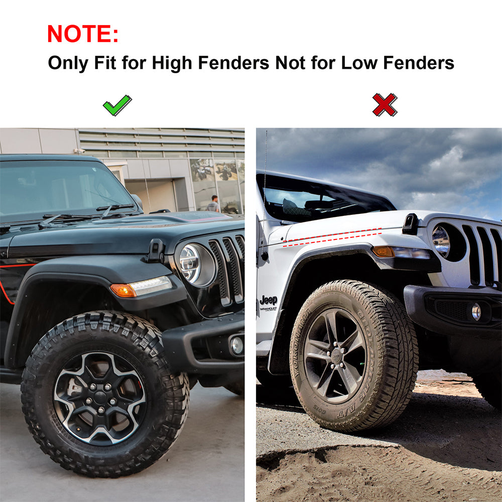 ETL INDUSTRIES Front & Rear Fender Flares Extensions Set Fits 2018-2024 for Jeep Wrangler JL JLU Unlimited Rubicon 2/4 Doors Wheel Fender Liner (Fit High Clearance Fender Flares)