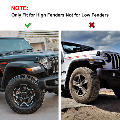 ETL INDUSTRIES Front & Rear Fender Flares Extensions Set Fits 2018-2024 for Jeep Wrangler JL JLU Unlimited Rubicon 2/4 Doors Wheel Fender Liner (Fit High Clearance Fender Flares)