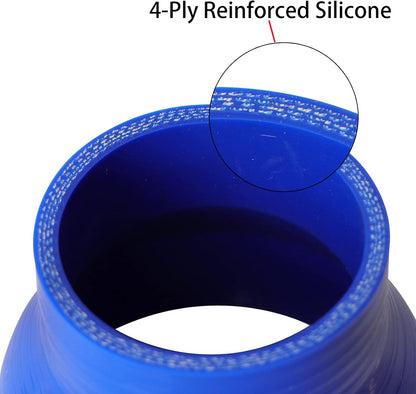 ETL INDUSTRIES 4IH ID to 4.5IH ID, 3IH Length Reducer Silicone Coupler Hose, 4-Ply Reinforced Universal Straight Silicone Reducer Pipe Intake and Intercooler Piping Blue