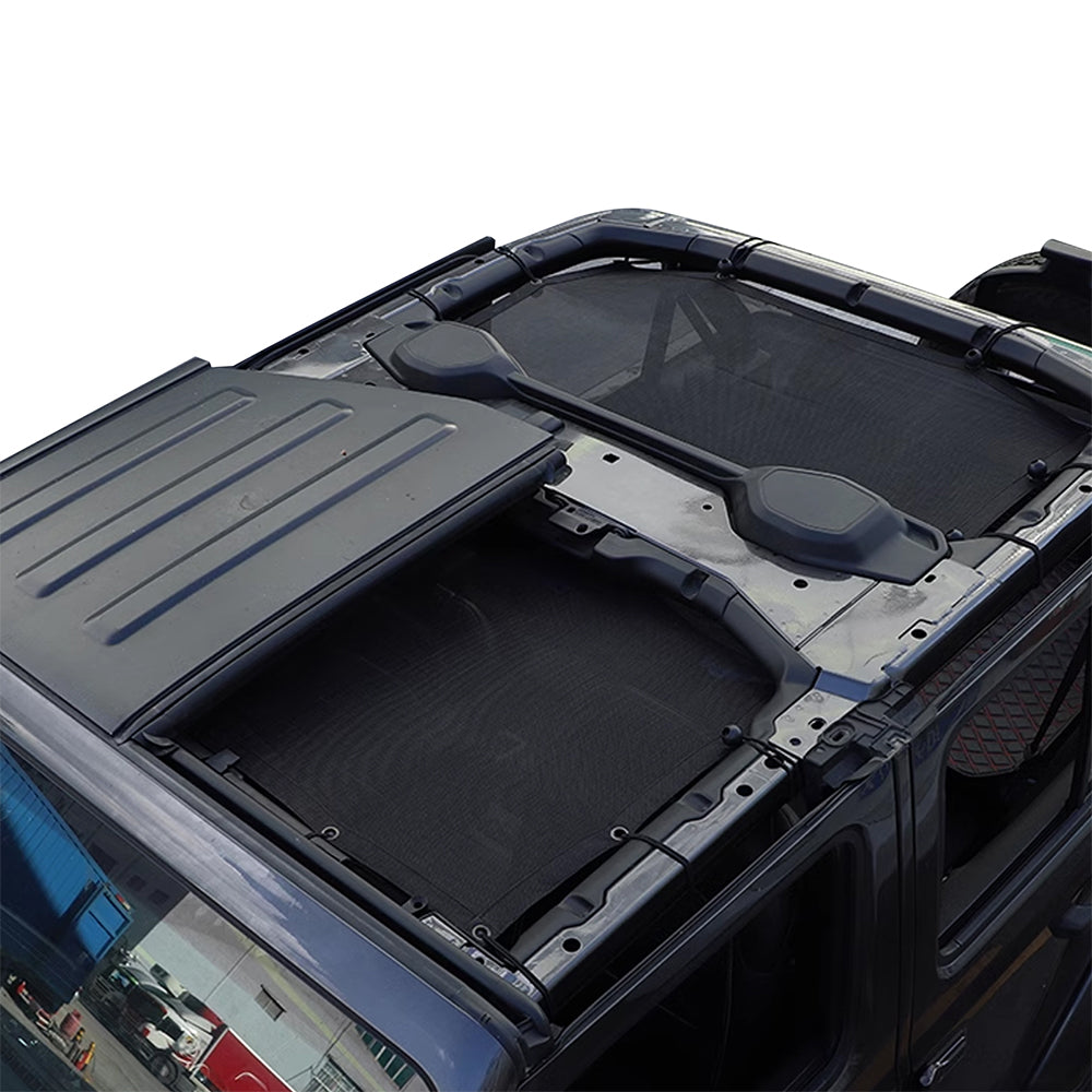 ETL INDUSTRIES Mesh Sunshade Bikini Top for Jeep Wrangler 2018-2024 JL Unlimited 4 Door Soft Top Cover UV Sun Protection Sun Shade Roof, Front & Rear (Classic)