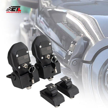 ETL INDUSTRIES Locking Hood Latches with Keys for 2018-2024 Jeep Wrangler JL/Gladiator JT Hood Latch Cover Catch Buckle Lock Kit with USA Flag
