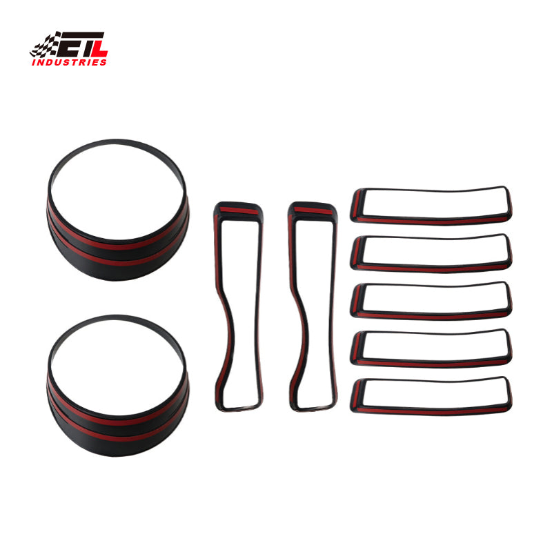 ETL INDUSTRIES Front Mesh Grille Insert Headlight Cover Trim for 2018-2024 Jeep Wrangler JL JLU Exterior Accessories