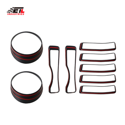 ETL INDUSTRIES Front Mesh Grille Insert Headlight Cover Trim for 2018-2024 Jeep Wrangler JL JLU Exterior Accessories