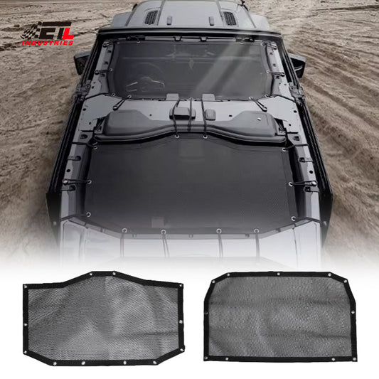 ETL INDUSTRIES Mesh Sunshade Bikini Top for Jeep Wrangler 2018-2024 JL Unlimited 4 Door Soft Top Cover UV Sun Protection Sun Shade Roof, Front & Rear (JL (Front & Rear))
