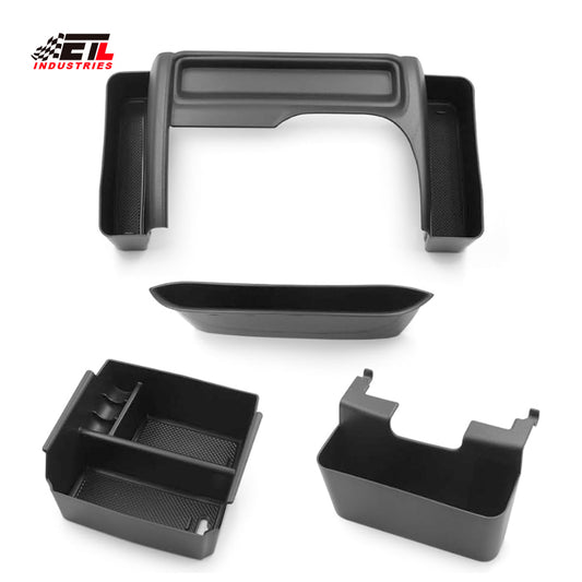 ETL INDUSTRIES 4PCS Center Console Organizer for Jeep Wrangler 2011-2018 JK JKU 2/4 Door, Gear Shift Console Side Tray Organizer, Passenger Side Co-Pilot Organizer, Hanging Armrest Storage Box